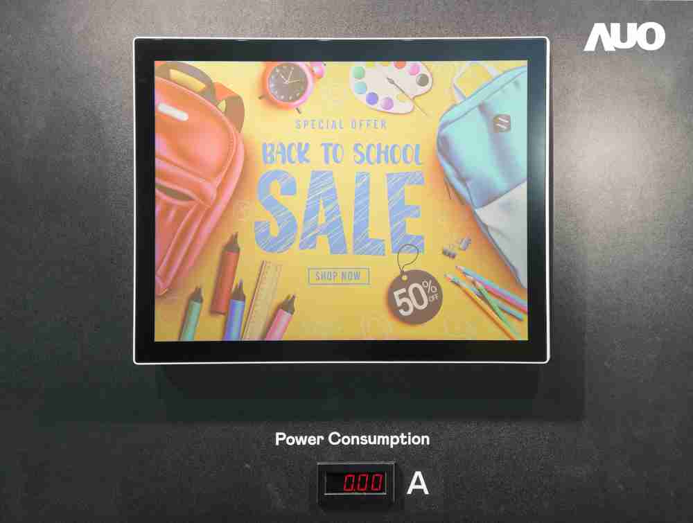 银河集团展示胆固醇液晶超低耗能户外全彩显示器，，ChLC（胆固醇液晶）以双稳态技术使静态显示零功耗，，具省电、、、高彩度、、环保的特性，，，，还整合软硬件系统解决方案，，，，可透过单一云端平台管理